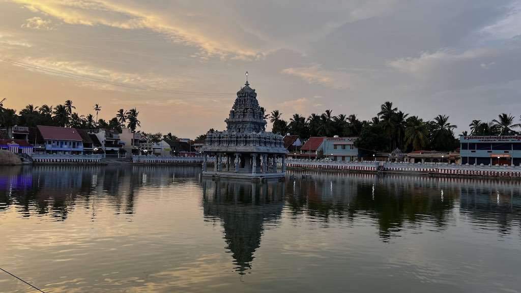 The Suchindrum temple tank in Tamil Nadu